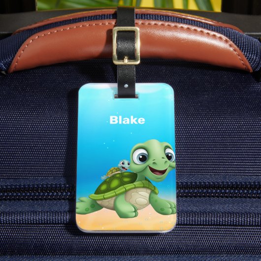 Zeeen schildpadden bagagelabel (Voorkant Insitu 2)