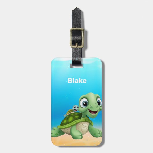 Zeeen schildpadden bagagelabel (Voorkant verticaal)