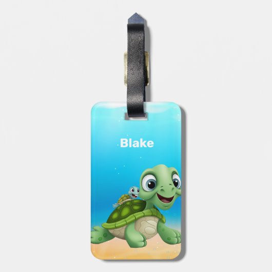 Zeeen schildpadden bagagelabel (Achterkant verticaal)