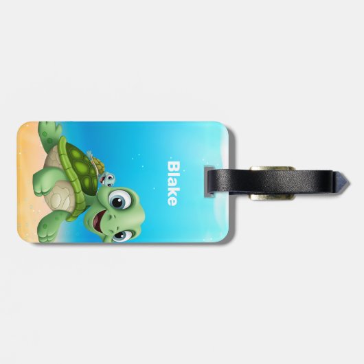 Zeeen schildpadden bagagelabel (Achterkant horizontaal)