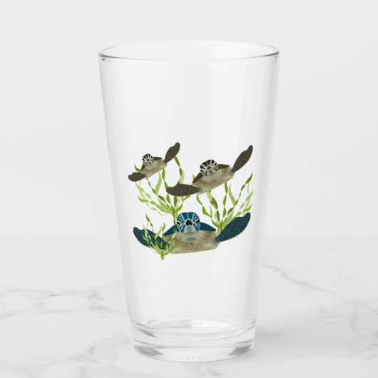 Zeeen schildpadden Drink glas (Voorkant)