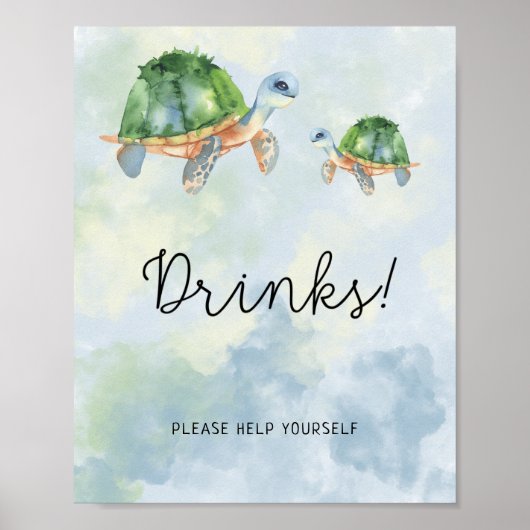 Zeeen schildpadden - Drinken Poster (Voorkant)