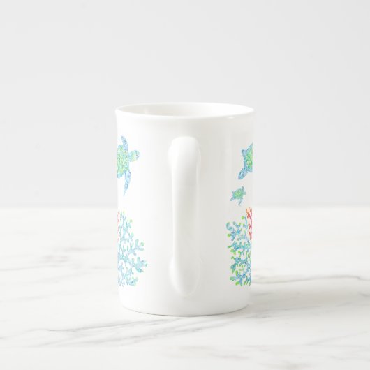 Zeeen schildpadden en kleurrijke koraal Mok (Achterkant)