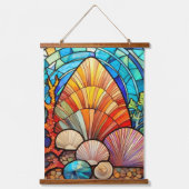 Zeeen schildpadden en zeeschelpen kunst set hangend wandkleed (Voorkant 2)