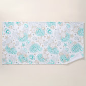 Zeeen schildpadden, koraal en mariniers strandlaken (Voorkant)