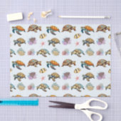 Zeeen schildpadden, koraal vis Marine Life Blue Tissuepapier (Craft)