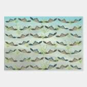 Zeeen schildpadden met papierbladen inpakpapier vel (Voorkant)