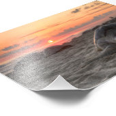 Zeeen schildpadden op zonsondergang foto afdruk (Hoek)