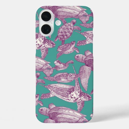 zeeen schildpadden paarse turquoise Case-Mate iPhone case (Achterkant)