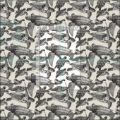 zeeen schildpadden zwarte parel stof (Delen)