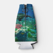 Zeeen schildpadden zwemmen door het mediterrane Ze Flesjeskoeler (Achterkant)