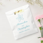 Zeeen ster & wervelingen aqua & witte gunstzakken bedankzakje (Gezegeld)