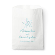 Zeeen ster & wervelingen aqua & witte gunstzakken