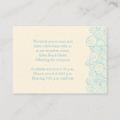 Zeeen ster wervelt blauw crème bruiloft behuizing  informatiekaartje (Achterkant)