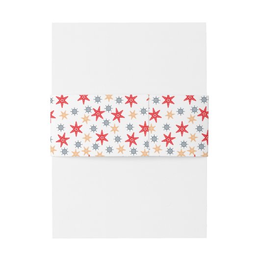 Zeeen sterren en stuurwielpatroon uitnodigingen wikkel (Achterkant Voorbeeld)