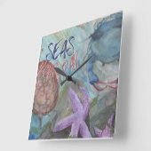 Zeeen Uw Dag Vierkante Sealife Wall Clock Vierkante Klok (Hoek)