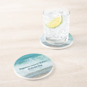 Zeeen van de dag die de golven breekt zandsteen onderzetter (Zijkant)