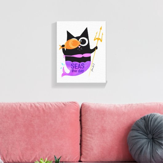 Zeeen van de dag - Mini Canvas Afdruk (Insitu (Woonkamer))