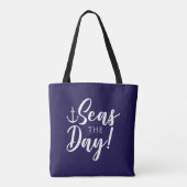 Zeeen van de dag! nautisch tote bag (Achterkant)