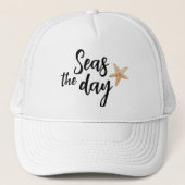 Zeeen van de dag Starfish Beach Trucker Pet (Voorkant)