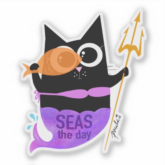 Zeeen van de dag - Wanda de Kat Sticker (Voorkant)