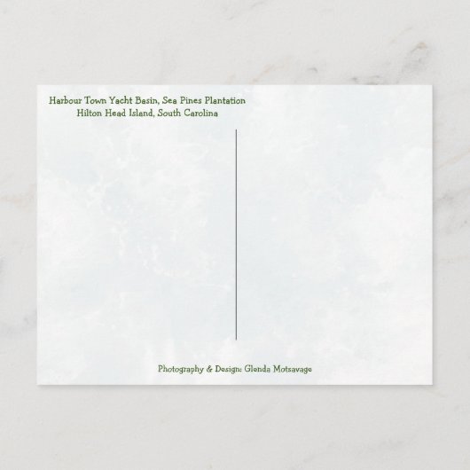 Zeeen van de groeten van Hilton Head SC Harbour To Briefkaart (Achterkant)