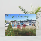 Zeeen van de groeten van Hilton Head SC Harbour To Feestdagenkaart (Staand voorkant)