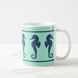 Zeeen van de marine en Aqua Paarden Koffiemok