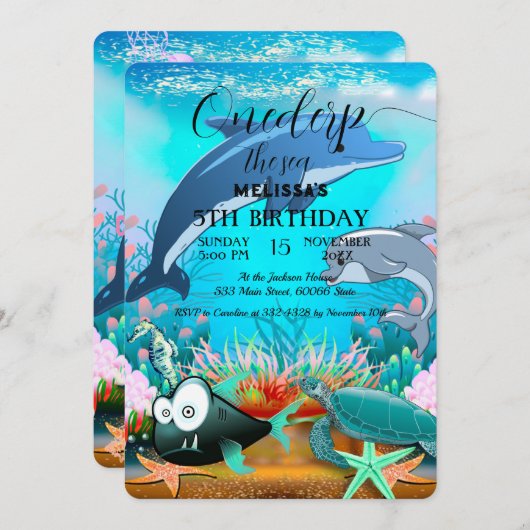 Zeeen van de waterverf kaart (Voorkant / Achterkant)