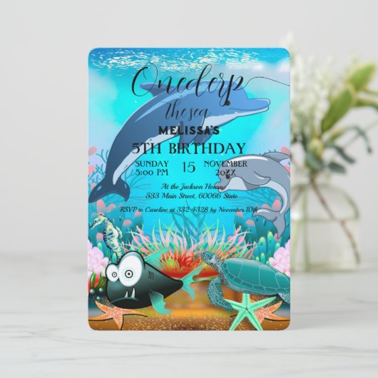 Zeeen van de waterverf kaart (Staand voorkant)