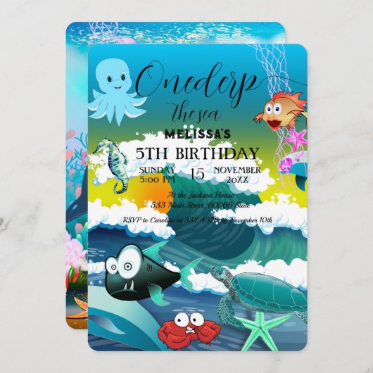 Zeeen van de waterverf kaart (Voorkant / Achterkant)