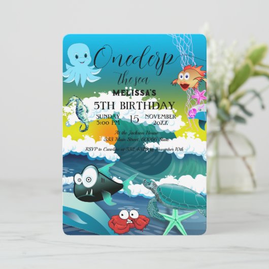 Zeeen van de waterverf kaart (Staand voorkant)