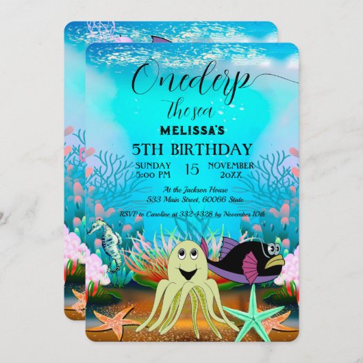 Zeeen van de waterverf kaart (Voorkant / Achterkant)