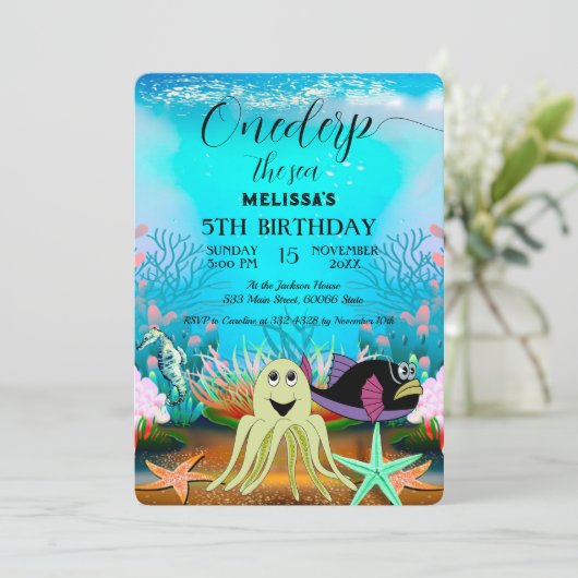 Zeeen van de waterverf kaart (Staand voorkant)