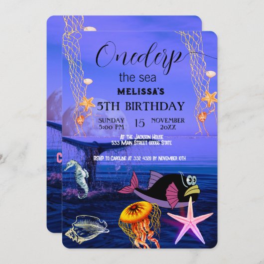 Zeeen van de waterverf kaart (Voorkant / Achterkant)