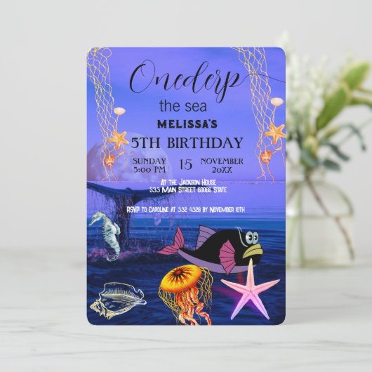 Zeeen van de waterverf kaart (Staand voorkant)