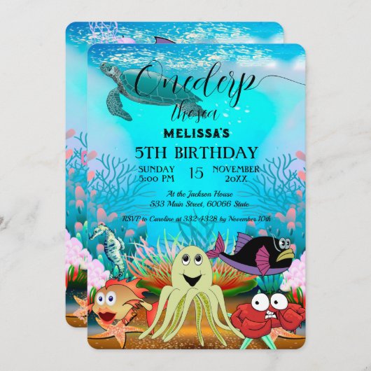 Zeeen van de waterverf kaart (Voorkant / Achterkant)