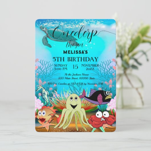 Zeeen van de waterverf kaart (Staand voorkant)