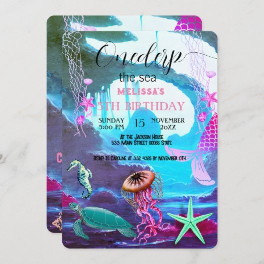 Zeeen van de waterverf kaart (Voorkant / Achterkant)