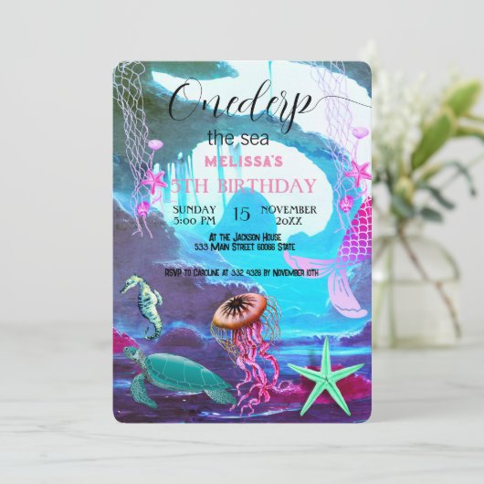 Zeeen van de waterverf kaart (Staand voorkant)