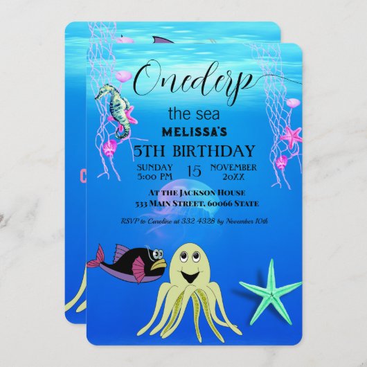 Zeeen van de waterverf kaart (Voorkant / Achterkant)