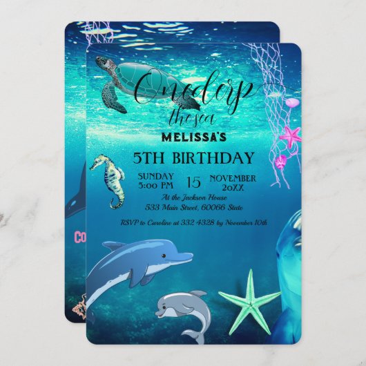 Zeeen van de waterverf kaart (Voorkant / Achterkant)