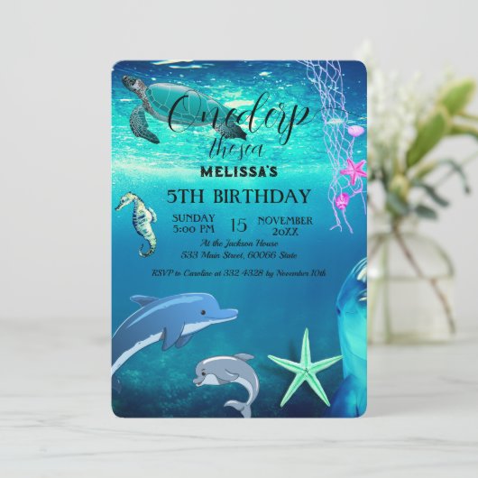 Zeeen van de waterverf kaart (Staand voorkant)