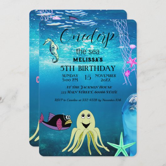 Zeeen van de waterverf kaart (Voorkant / Achterkant)