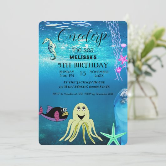 Zeeen van de waterverf kaart (Staand voorkant)