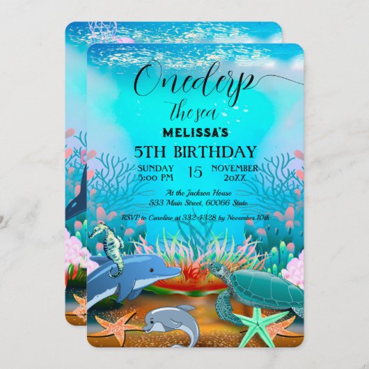 Zeeen van de waterverf kaart (Voorkant / Achterkant)