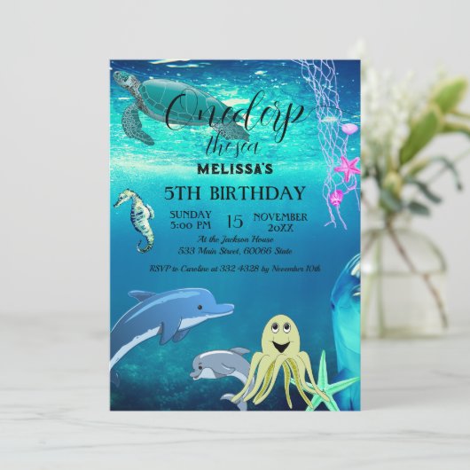 Zeeen van de waterverf kaart (Staand voorkant)