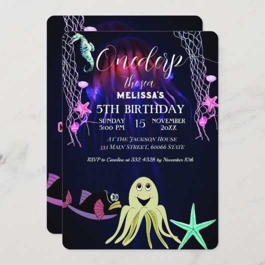 Zeeen van de waterverf kaart (Voorkant / Achterkant)