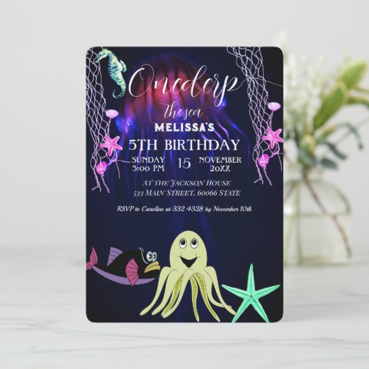 Zeeen van de waterverf kaart (Staand voorkant)