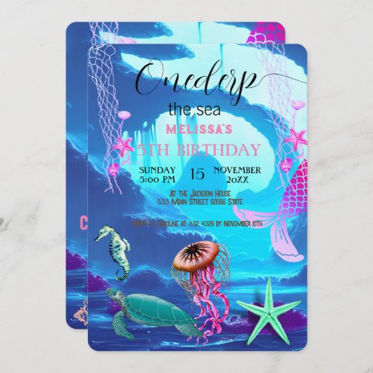 Zeeen van de waterverf kaart (Voorkant / Achterkant)